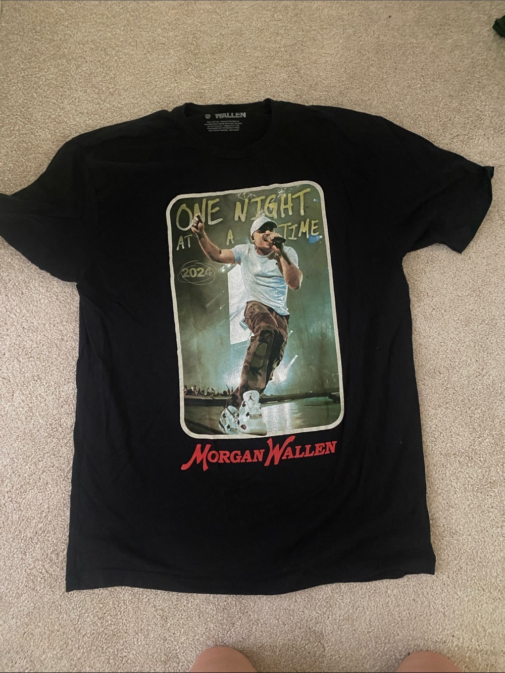Morgan Wallen One Night At A Time Black Graphic Tour T-Shirt